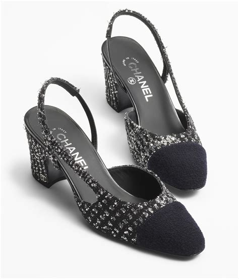 chanel slingbacks tweed